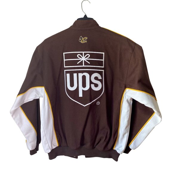 Nascar Winston Cup Series Racing Jacket Size M Brown & White UPS Logo NWT - Picture 4 of 4